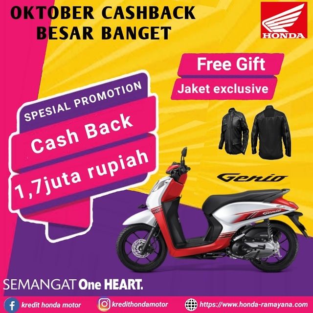 OKTOBER CASHBACK BESAR BANGET HONDA GENIO