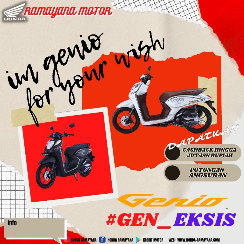 Dapatkan Harga Terbaik casback hingga jutaan rupiah dari setiap pembelian motor Honda GENIO